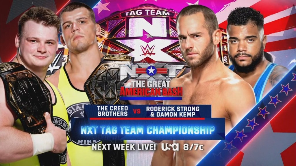 WWE NXT Great American Bash The Creed Brothers Roderick Strong Damon Kemp