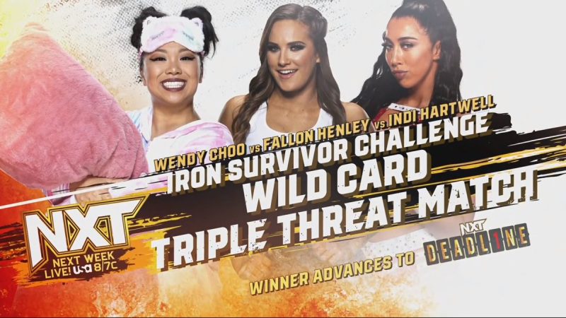 Wendy Choo vs Fallon Henley vs Indi Hartwell WWE NXT