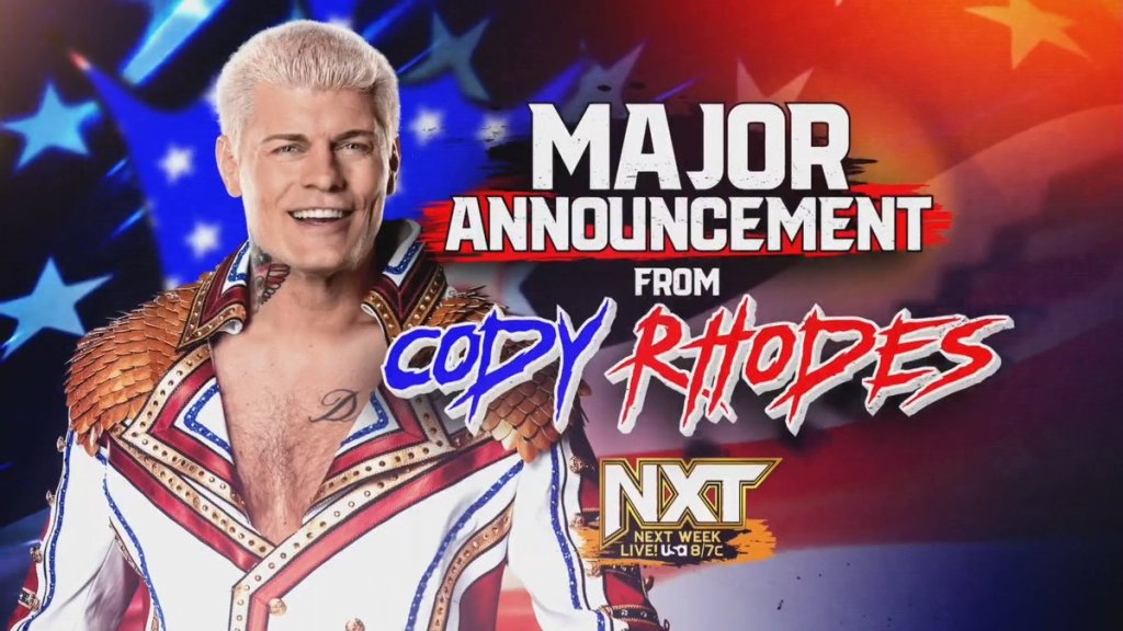 Cody Rhodes WWE NXT announcement