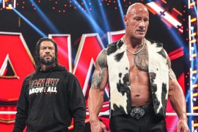 Roman Reigns and The Rock on the final RAW before WrestleMania 40