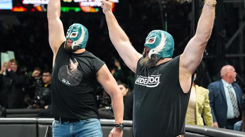 lane johnson jason kelce wrestlemania