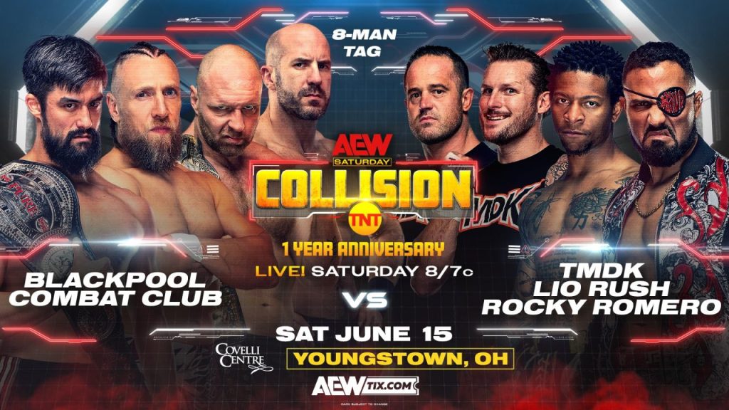 AEW Collision Blackpool Combat Club TMDK Lio Rush Rocky Romero