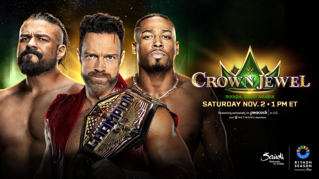 WWE Crown Jewel LA Knight Andrade Carmelo Hayes