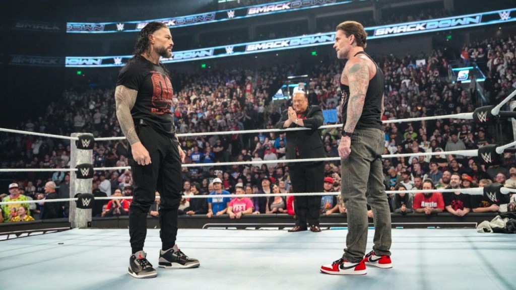 WWE SmackDown Roman Reigns CM Punk faceoff