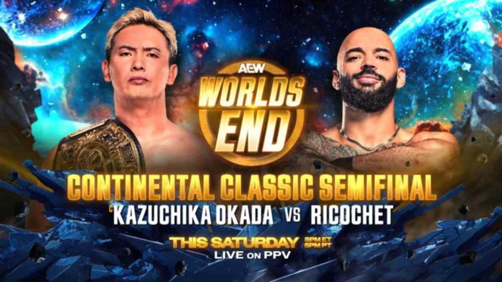 AEW Worlds End Kazuchika Okada Ricochet