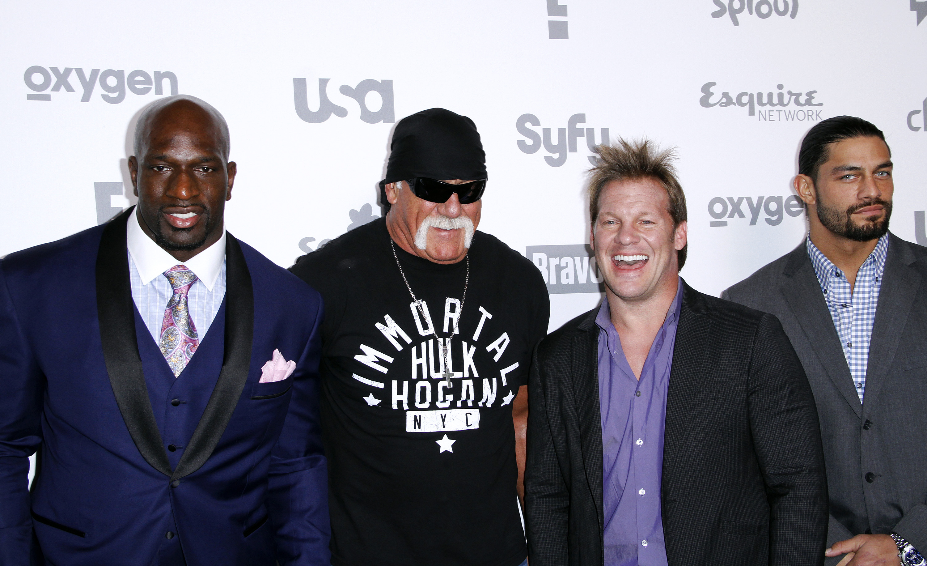 Hulk Hogan, Chris Jericho, Titus O'Neil & Roman Reigns