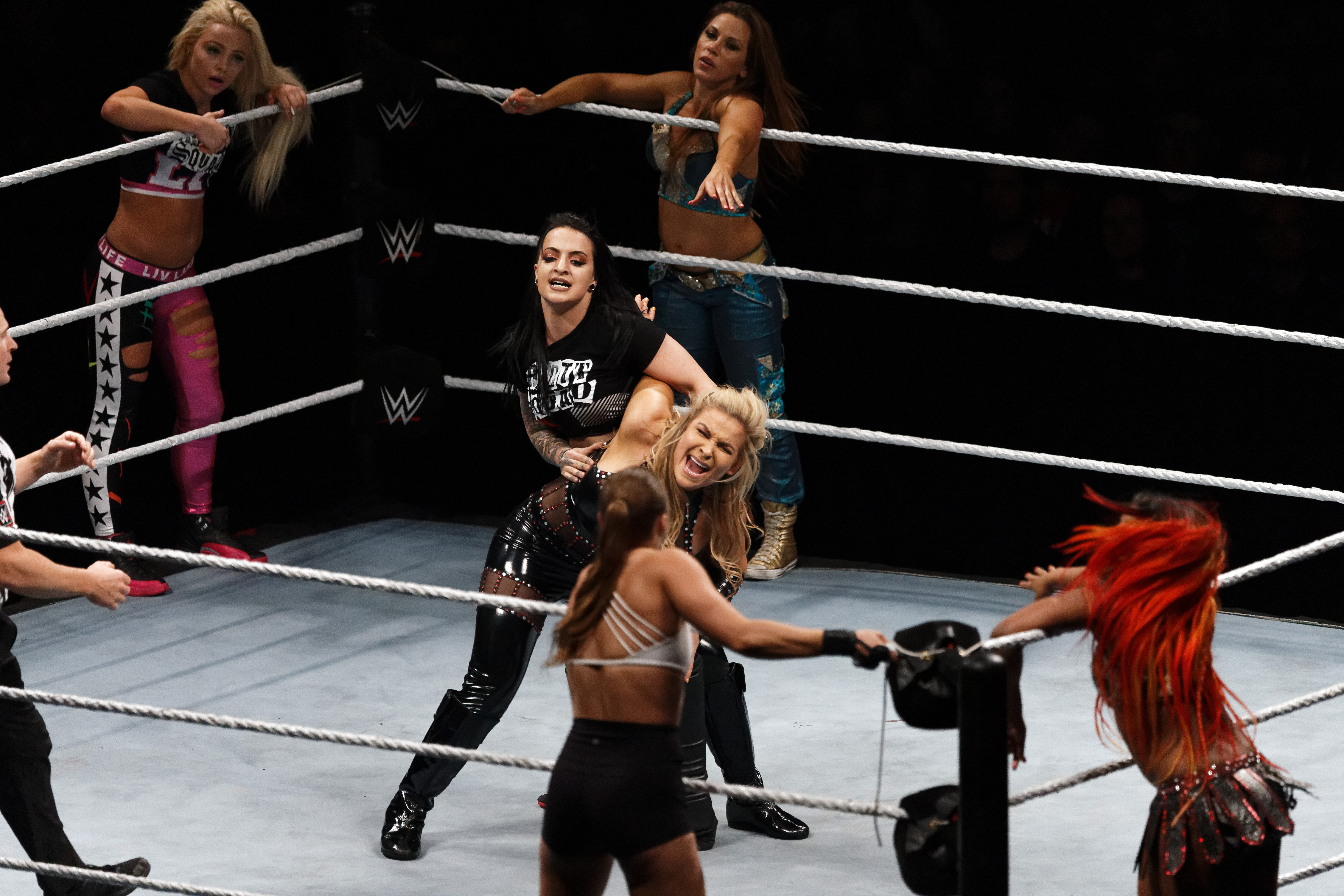 Ronda Rousey, Natalya & Ember Moon Ruby Riott, Liv Morgan & Mickie James