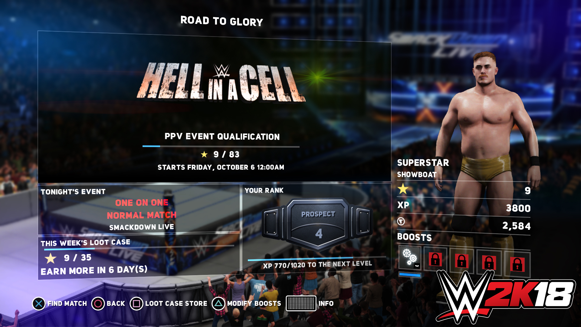 Road To Glory Main Screen